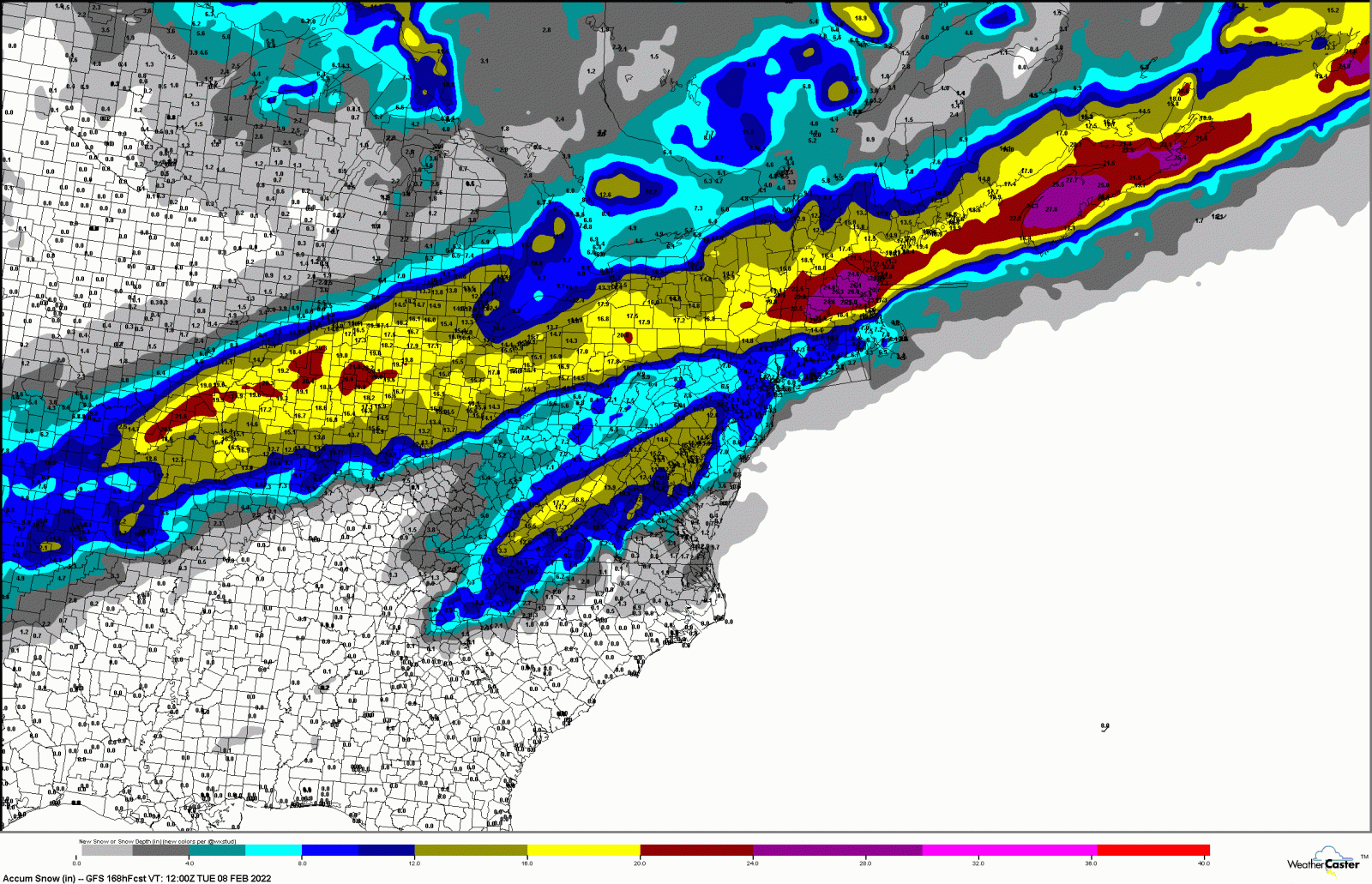 EASTERN-US_GFS_SFC_ACCUM-SNOW-PLOTS_168HR