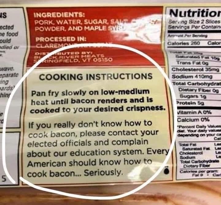 bacon cooking instructions