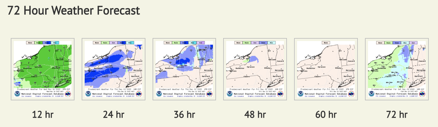 NY 72 Hour Forecast