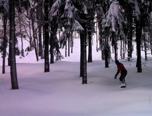 Snowboarding Greek Peak NY.