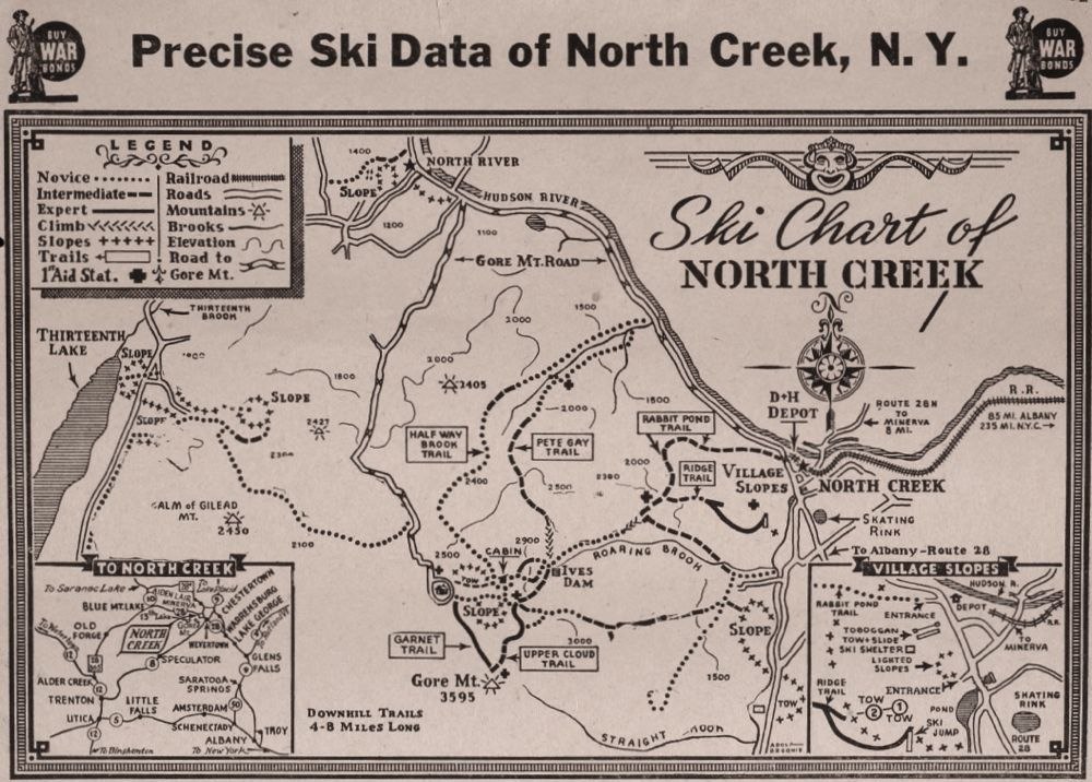 The original Gore Mountain Trail Map