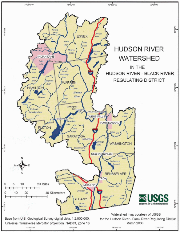 Hudson River Watershed Map