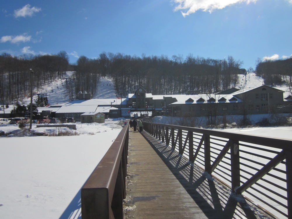 Bridge over the pond at Shawnee Mtn PA.