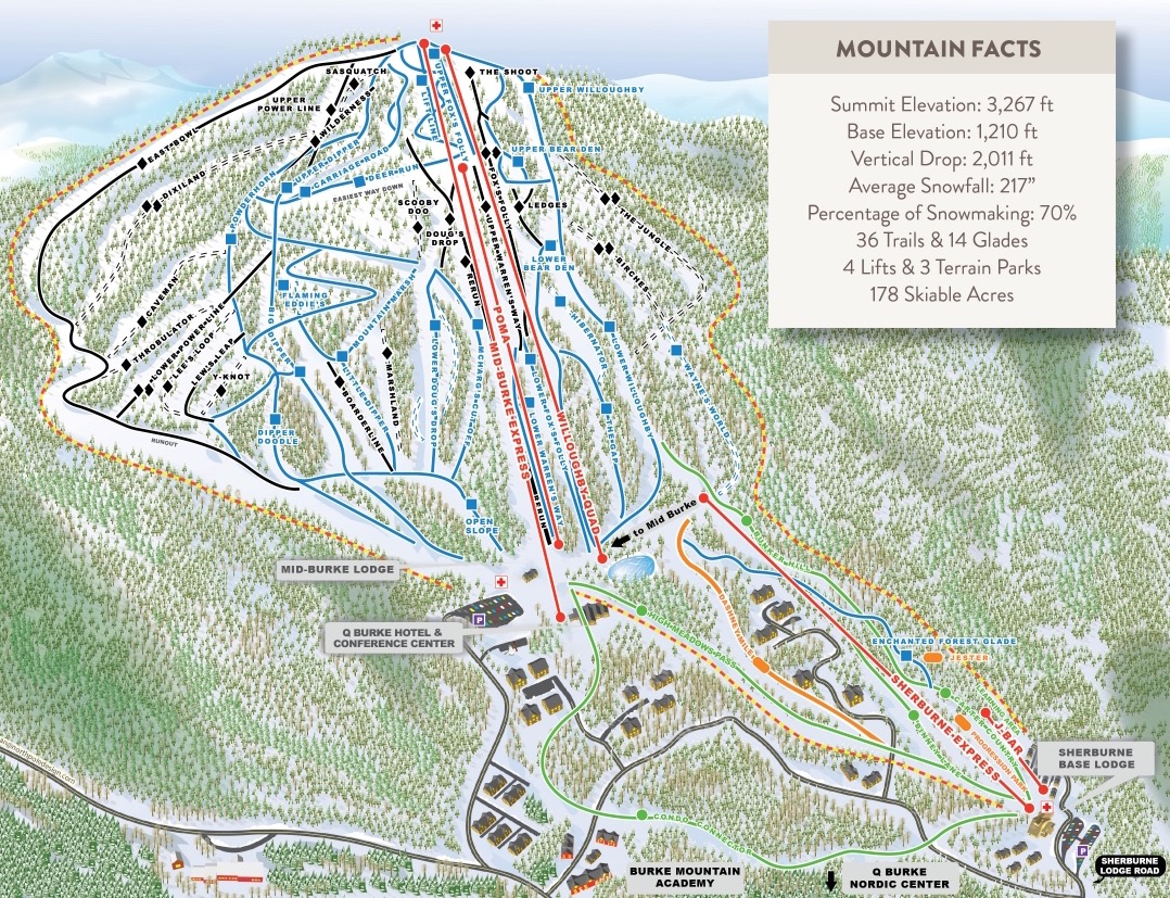 Burke Mountain Trail Map 