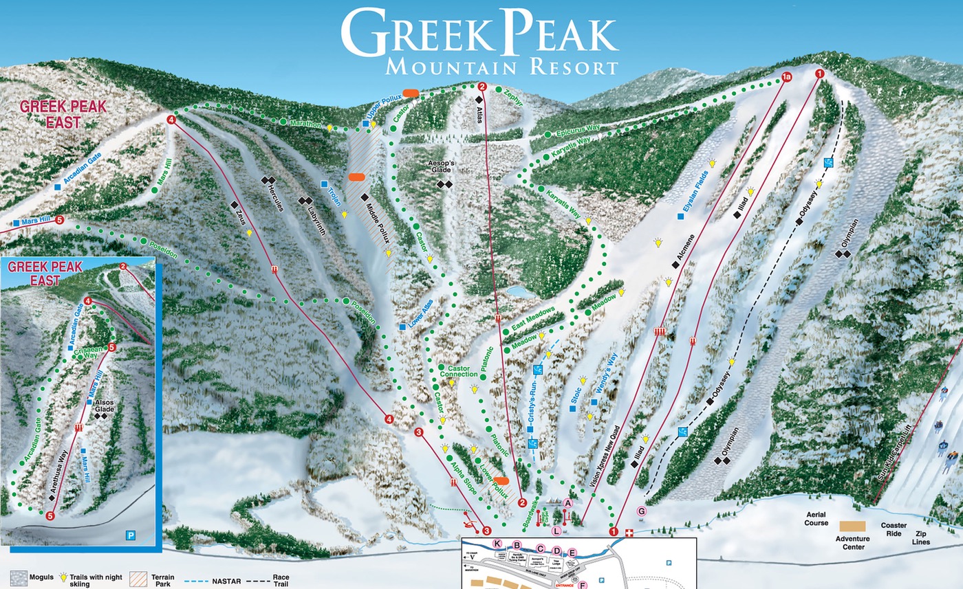 Greek Peak Ski Trail Map 