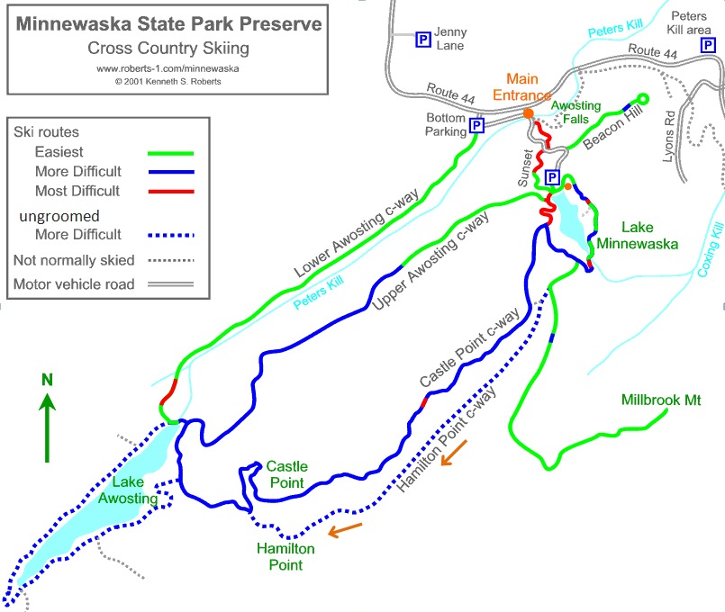 Minnewaska State Park Map Minnewaska Cross Country Ski Trails, Stats, Profile • Nyskiblog Directory