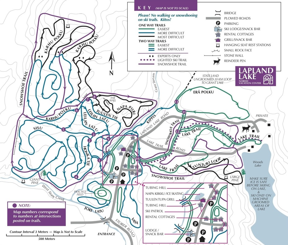 Lapland Lake trail map
