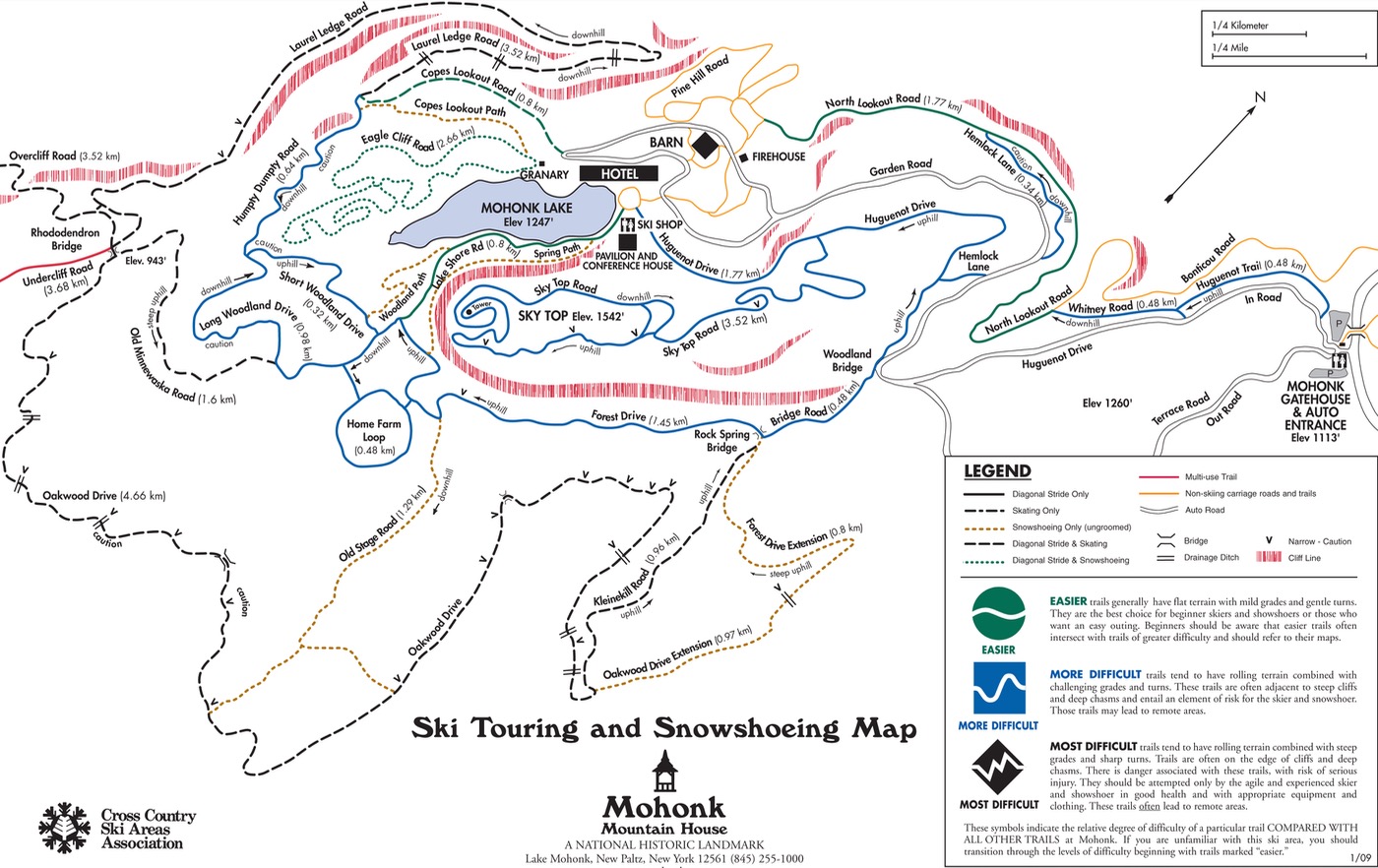 Mohonk Ski Trail Map, Statistics and Profile  NY Ski Directory