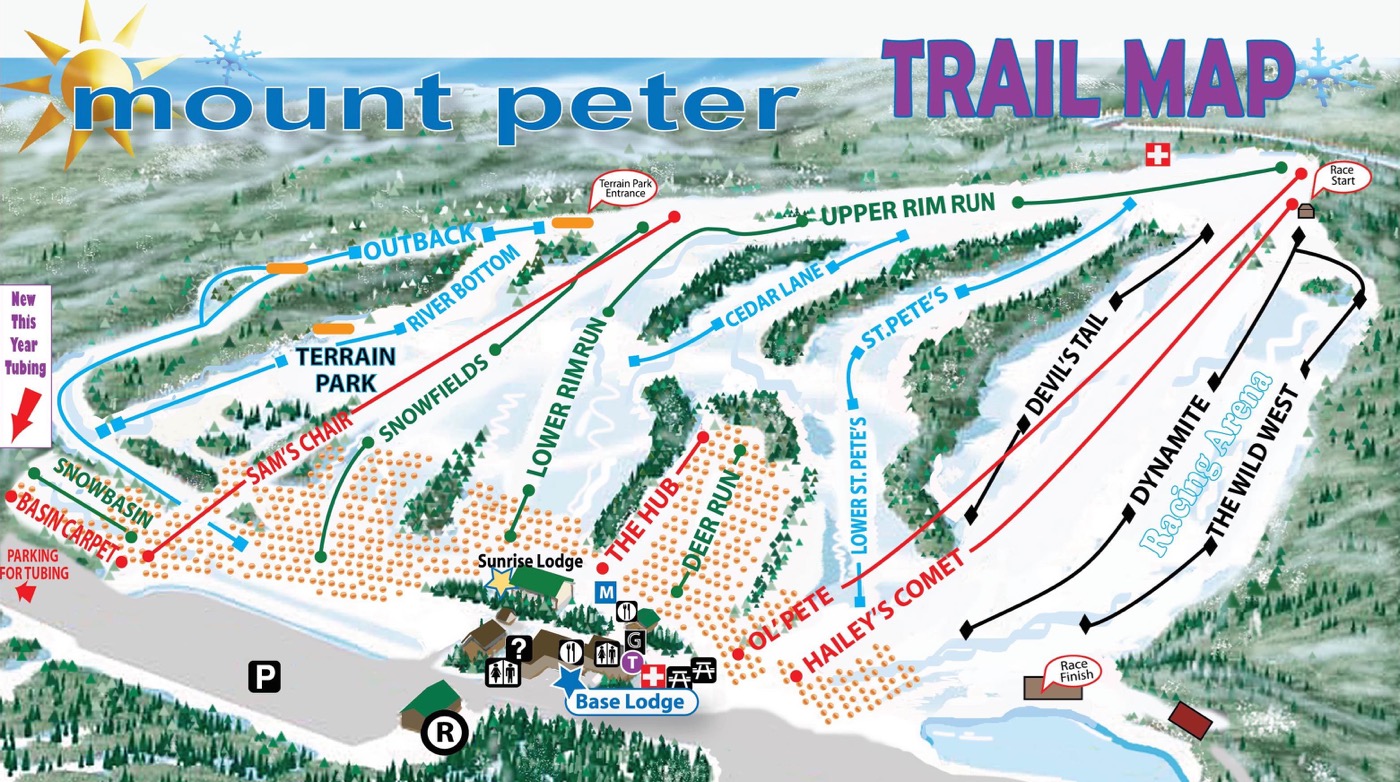 Mount Peter, New York Ski Trail Map Duffle Bag