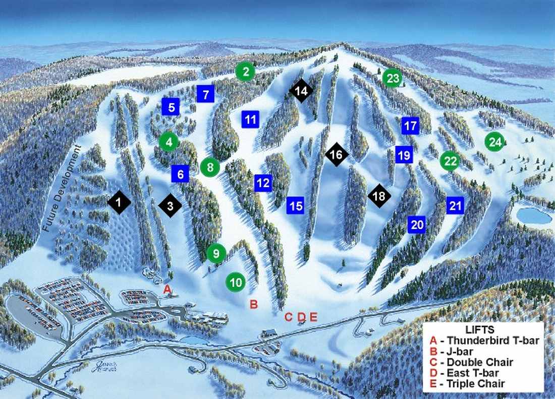 Song Mountain Trail Map, Stats and Profile | NY Ski Directory