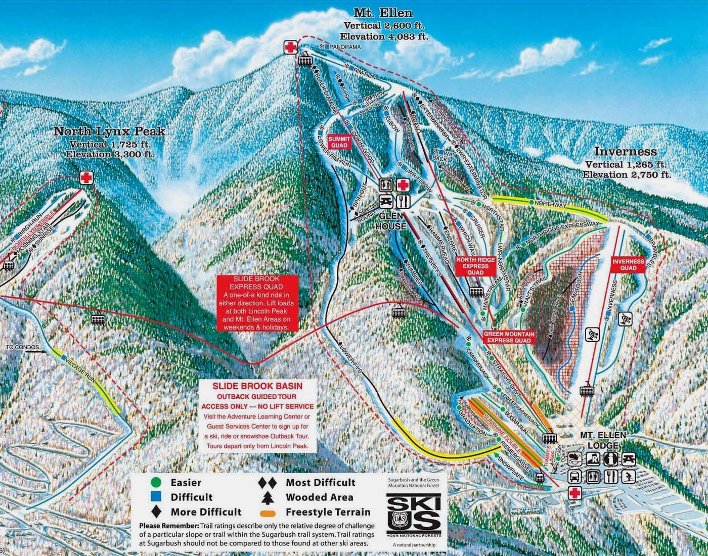 Sugarbush Trail Map, Stats and Profile | NY Ski Directory