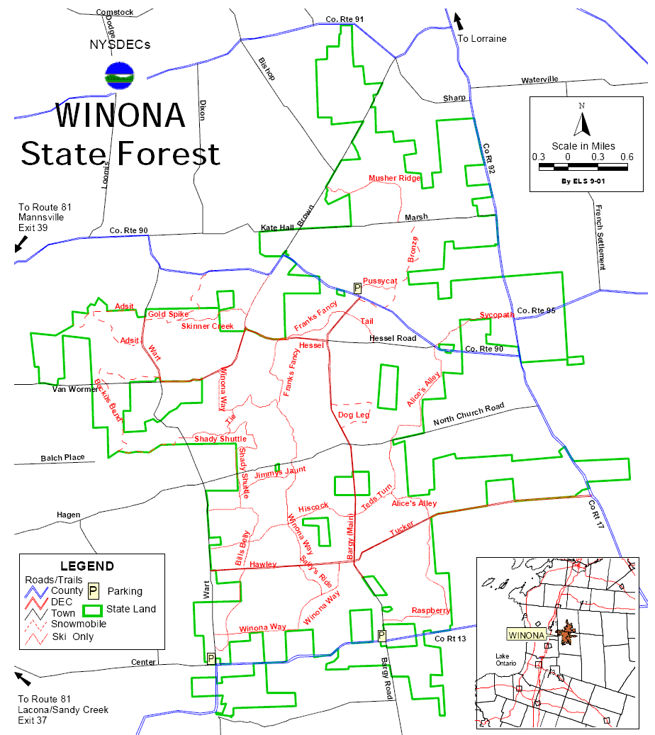 Winona Forest trail map