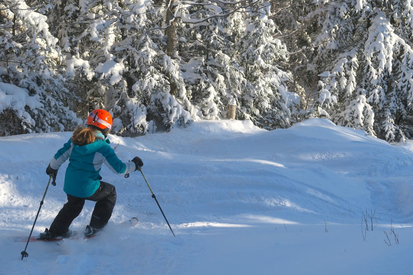 skiing under the straightbrook chair