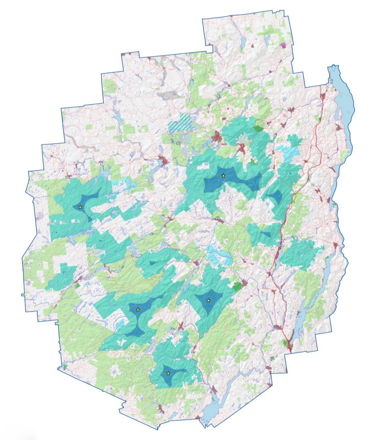 Adirondack Remoteness Map