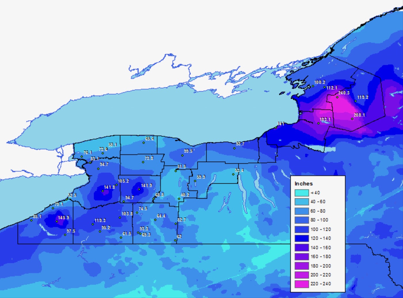 New York Snow Depth Map - Angie Bobette