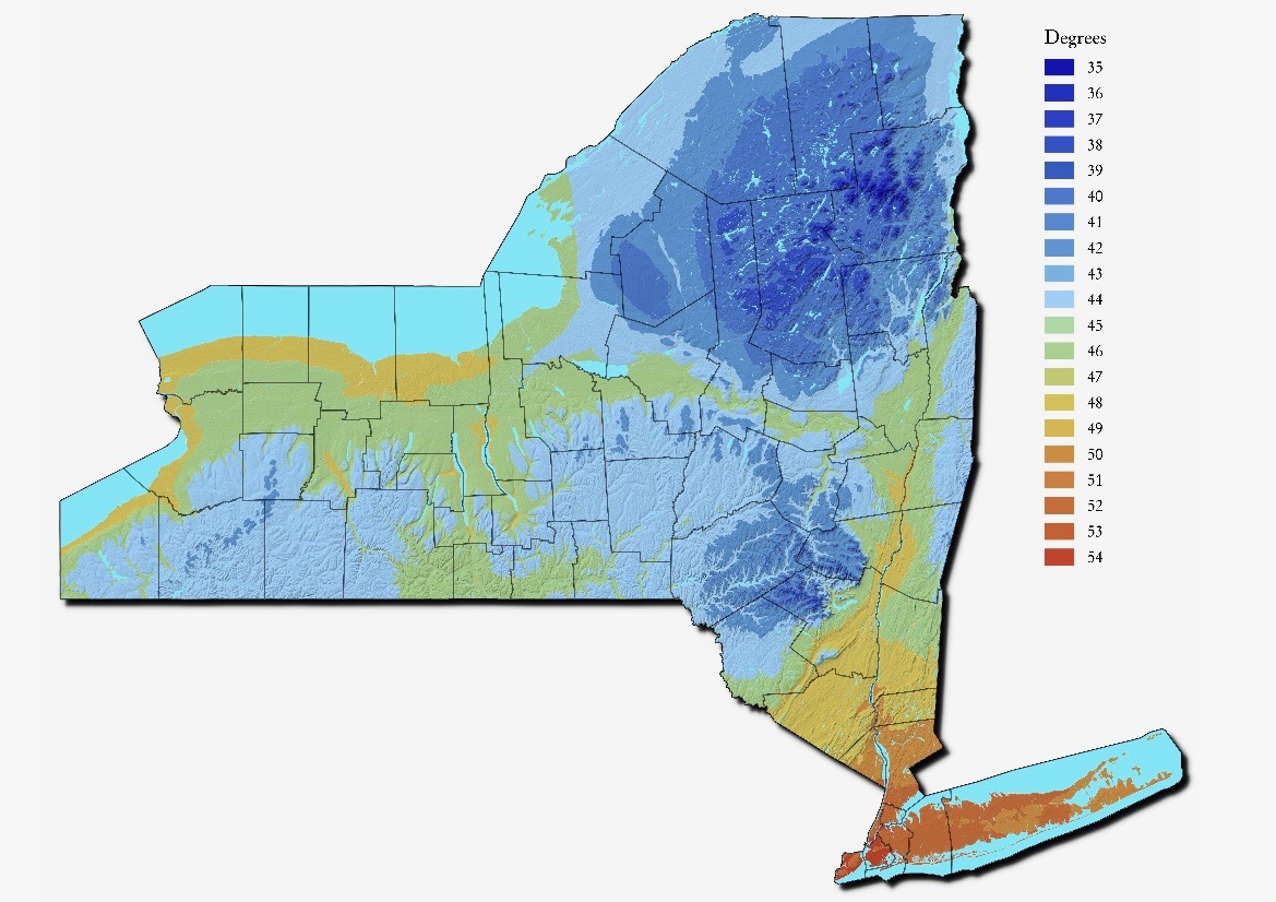 New York State Average Temperature