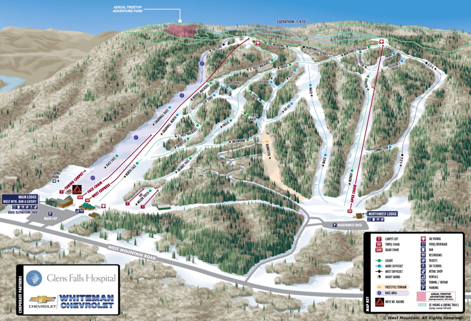 West Mountain Trail Map, Vertical, Stats, Profile • NYSkiBlog Directory