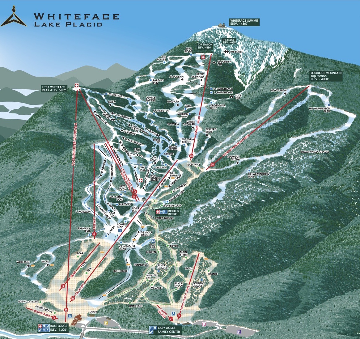 Whiteface trail map