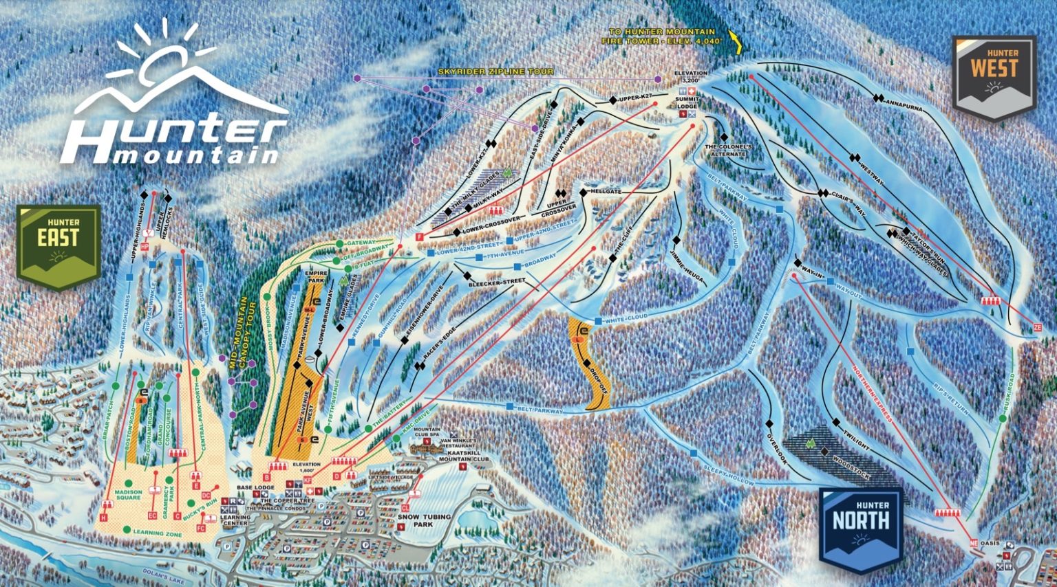 Hunter Mountain Trail Map, Vertical, Stats, Profile • NYSkiBlog Directory