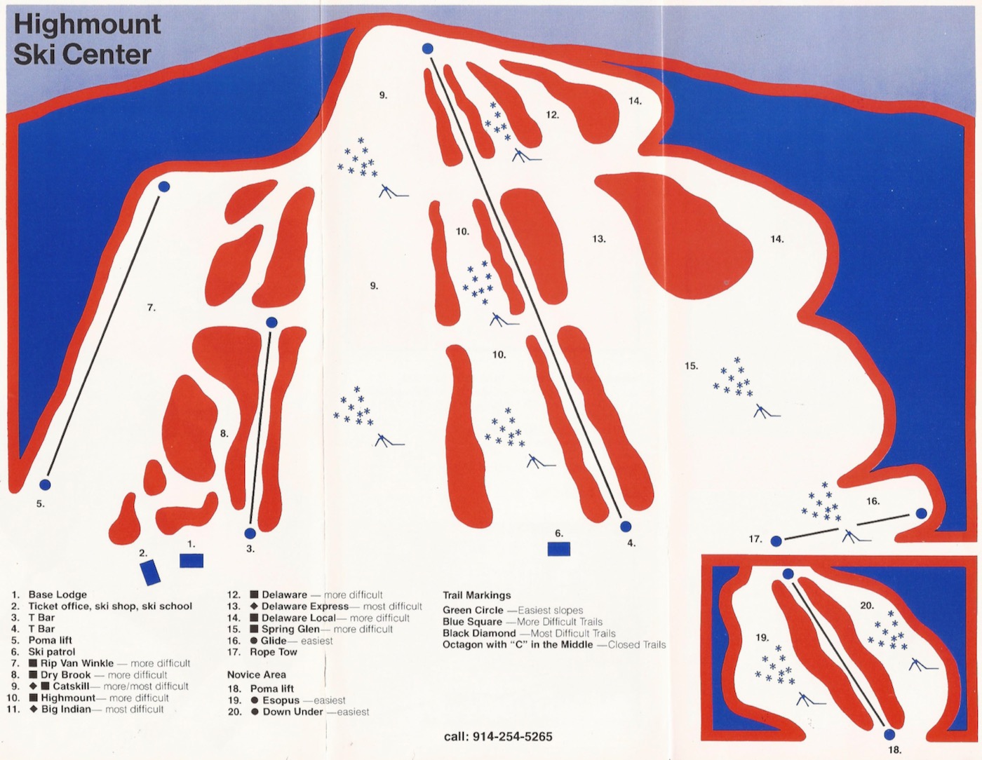 Highmount Ski Area trail map 1978