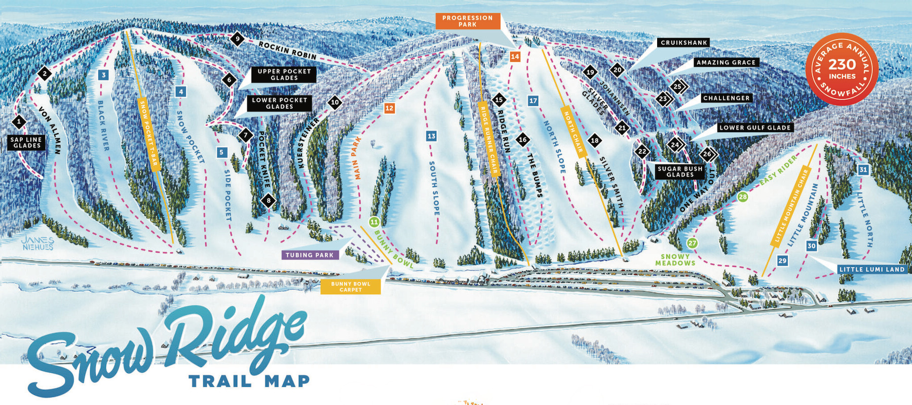 Snow Ridge trail map