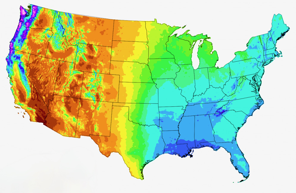 US Annual Precipitation Map
