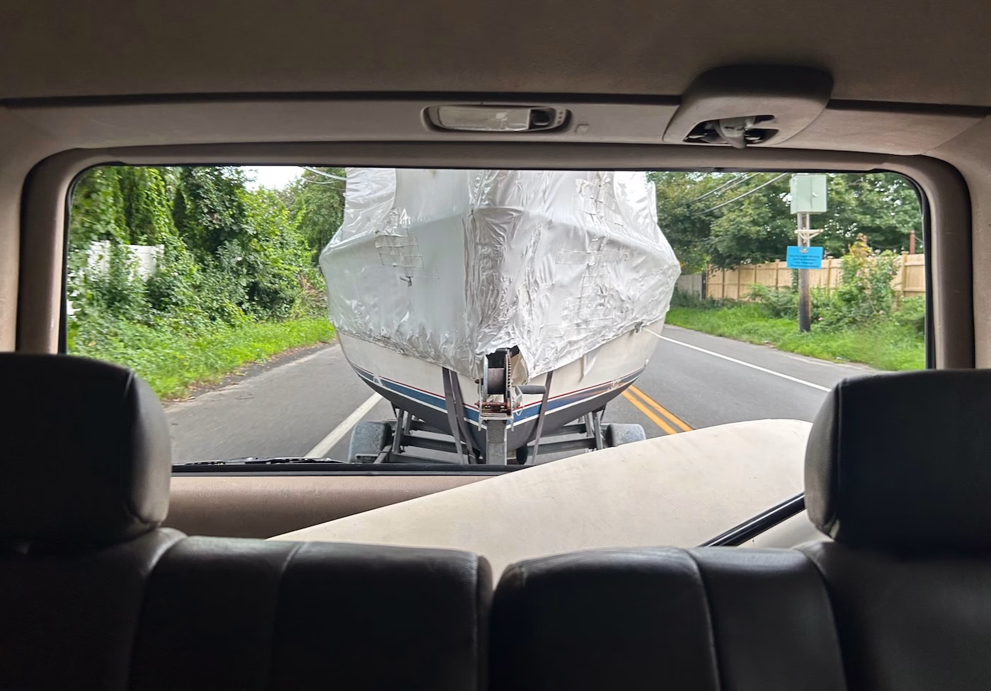 transporting sailboat